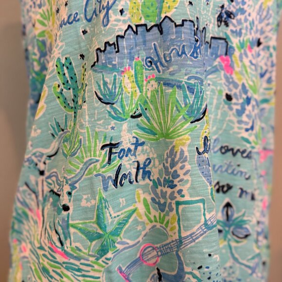 Lilly Pulitzer "Lilly Loves Texas" Etta v-neck top Ladies XXS - NWT - Picture 3 of 10